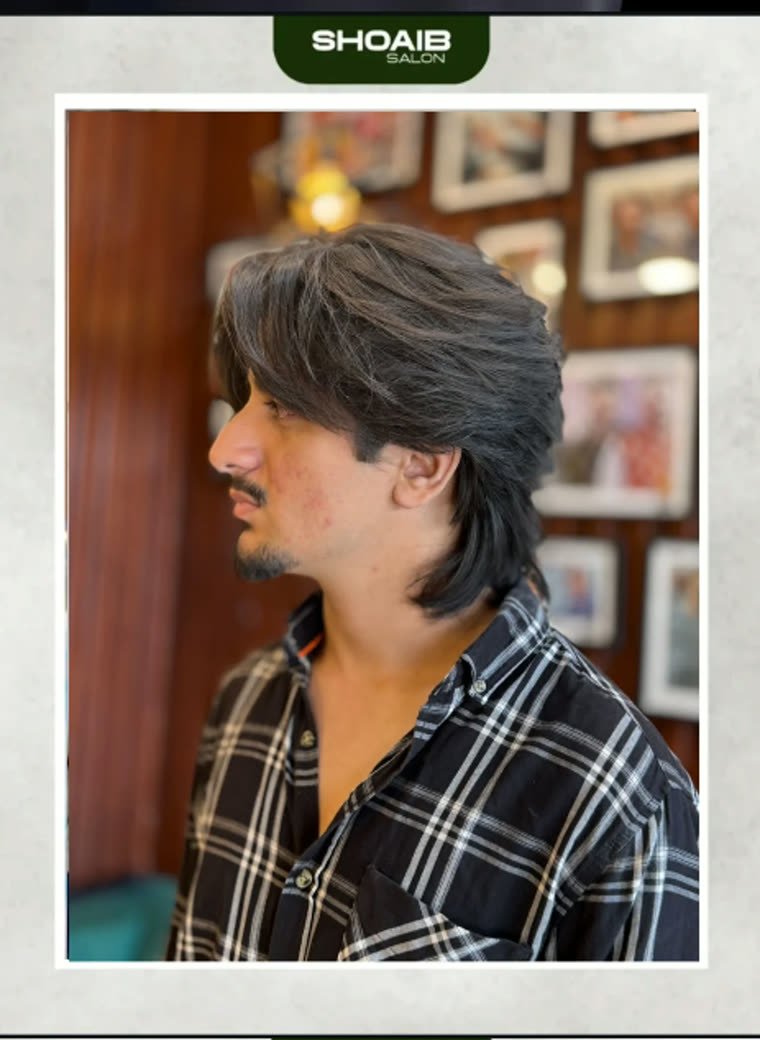 Long layered mullet, cut at Shoaib Salon